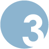 blue circle with the number three centered inside representing a design element the number 2 is associated with in a visual context