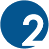 blue circle with the number four representing the concept of five