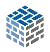 stylized cube graphic in blue and gray with interlocking patterns representing structure and design highlights related to nine aspects of construction and architecture
